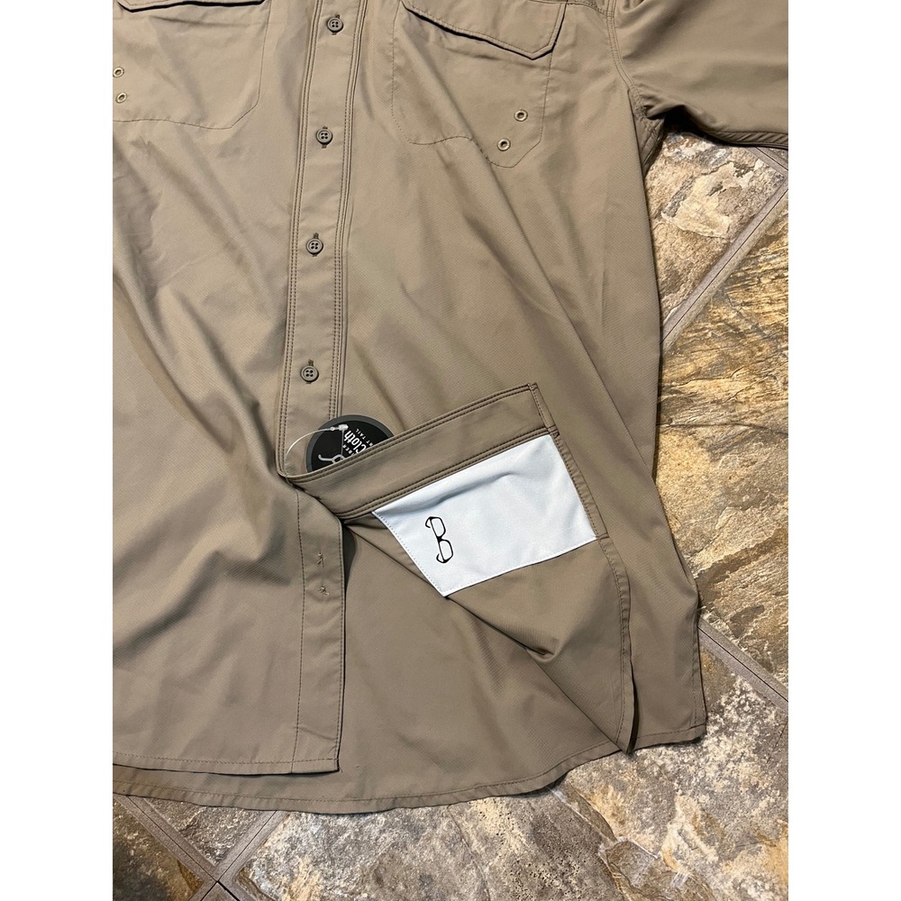 Ariat AriatTEK Shirt Mens Small Tan Heat Series Short Sleeve Button Up - Picture 7 of 9